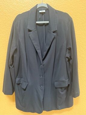 J Jill Black Women's Blazer Jacket - Classic Tailored Coat - j.jill Ponte 3X